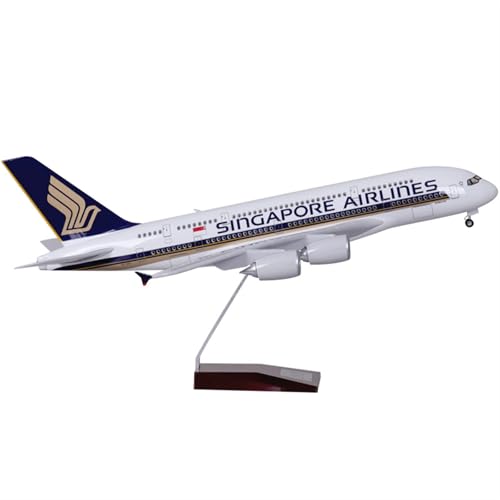 NNYIMJ Für 1/160 Singapore Airlines A380 Beleuchtetes Luftfahrtmodell Flugzeugmodell Legierung Modell Business Souvenir Sammlung Dekoration Handwerk von NNYIMJ