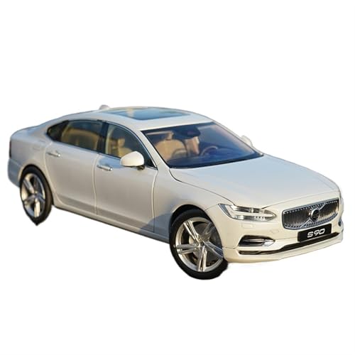 NNYIMJ Für 1/18 Original Volvo S90 Limousine Nachbildung Alloy Car Model Replik Reifen mit Sound und Lichtern (Schwarz) (Weiß) von NNYIMJ