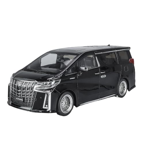 NNYIMJ Für 1/18 Toyot Alphard Business Car MPV Druckguss Spielzeugauto Metall Spielzeugauto Modell Sound und Licht Spielzeug (Schwarz) von NNYIMJ