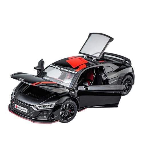 NNYIMJ Für 1/24 Aud R8 V10 Sportwagen Modell Legierung Druckguss Modell Spielzeugauto mit Licht und Sound (schwarz) von NNYIMJ