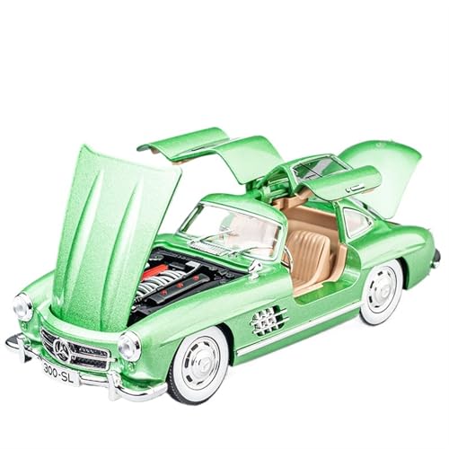 NNYIMJ Für 1/24 Benz 300sl Vintage Sportwagen Modell Legierung Druckguss Modell Spielzeugauto mit Licht und Sound (grün) von NNYIMJ