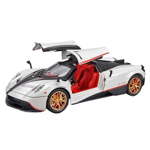 NNYIMJ Für 1/24 heidnische Huayr Dinastia Supersportwagen, Druckguss-Spielzeugauto, Metall, Spielzeugauto, Modell, Sound- und Lichtsammlung (weiß) von NNYIMJ