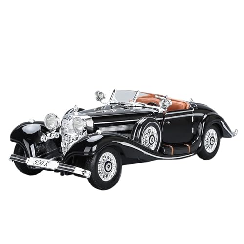 NNYIMJ for 1:18 MERCDES-Benz 1936 500K Sportwagen Automodell Aus Legierung Feines Automobilmodell Druckguss-Modellauto Sammlerornamente(Black) von NNYIMJ