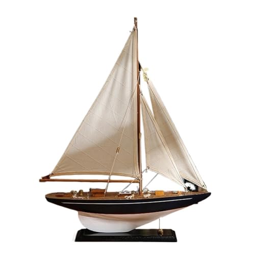 NNYIMJ Smooth Sailing Segelboot-Dekoration 41 cm Handgefertigtes Segelboot-Modell Aus Holz Segelboot Aus Holz Kreuzfahrtschiff-Dekoration Heimdekoration(White) von NNYIMJ