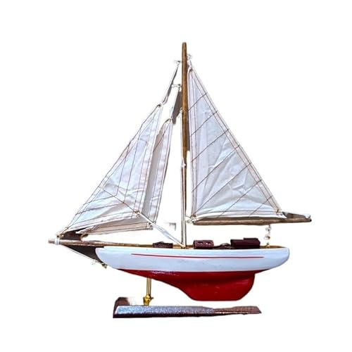 NNYIMJ Minimalistische Segelboot-Fensterdekorationen Sanftes Segeln Kunsthandwerk Geschenke Hölzerne Segelboot-Modell-Ornamente-Kollektion(A33 6 34CM) von NNYIMJ