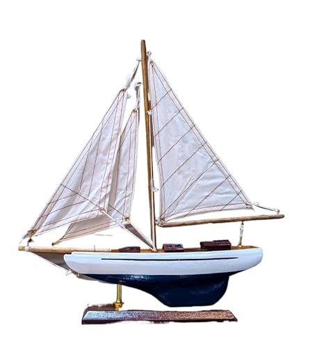 NNYIMJ Minimalistische Segelboot-Fensterdekorationen Sanftes Segeln Kunsthandwerk Geschenke Hölzerne Segelboot-Modell-Ornamente-Kollektion(C33 6 34CM) von NNYIMJ