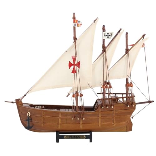 NNYIMJ Nina 30 * 7 * 27 cm Mediterraner Stil Holz Handgefertigtes Segelboot Modell Holz Segelboot Kreuzfahrtschiff Dekoration Heimdekoration von NNYIMJ