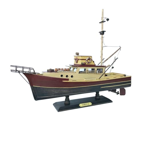 NNYIMJ Wooden Craft Fishing Boat Small 37cm Wooden Handmade Sailboat Model Wooden Sailboat Cruise Ship Decoration Home Decoration von NNYIMJ