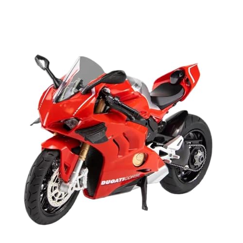 NNYIMJ for 1/12 DV4S Motorrad Modell Klassische Druckguss Motorrad Legierung Stoßdämpfung Mit Sound & Licht for Sammlung(Red) von NNYIMJ