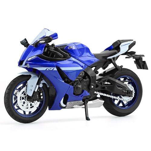 NNYIMJ for 1/12 R1 Warhawk Motorrad Modell Klassische Druckguss Motorrad Legierung Stoßdämpfung Mit Sound & Licht for Sammlung(Blue) von NNYIMJ