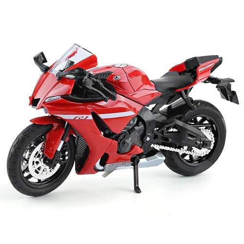 NNYIMJ for 1/12 R1 Warhawk Motorrad Modell Klassische Druckguss Motorrad Legierung Stoßdämpfung Mit Sound & Licht for Sammlung(Red) von NNYIMJ