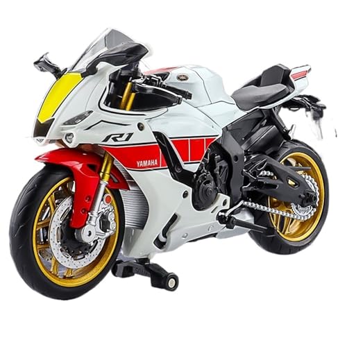 NNYIMJ for 1/12 YZF-R1M Druckguss-Motorrad-Spielzeugmotorrad Klassisches Motorrad Sport-Motorrad-Rennmodell Geeignet for Die Sammlung(White) von NNYIMJ