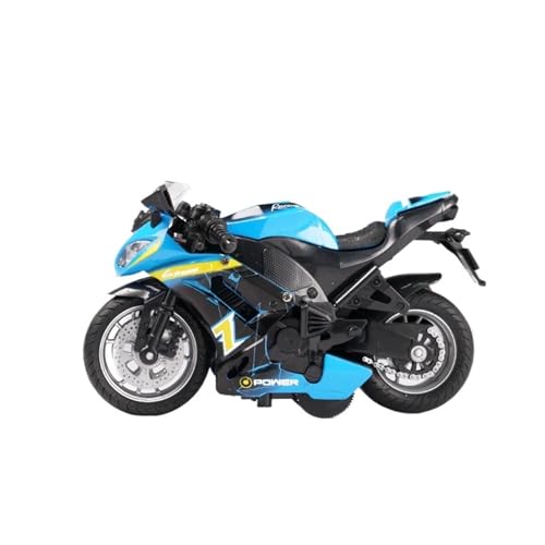 NNYIMJ for 1/14 Motorradrennfahrer Mit Lichtern Und Musik Motorradmodell Klassischer Druckguss-Motorradlegierungs-Stoßdämpfer Geeignet for Die Sammlung(Blue) von NNYIMJ