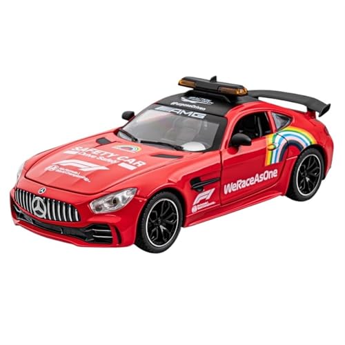 NNYIMJ for 1/24 AMG GTR Race Safety Car Simulation Automodell Legierungsspielzeug Automodell Druckgussauto Legierungsautomodellsammlung Ornamente Sound- Und Lichtspielzeug(Red) von NNYIMJ