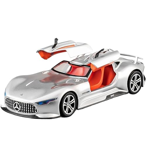 NNYIMJ for 1/24 AMG Vision GT Supersportwagen Spielzeug Legierungsmodell Legierungsautomodell Sound Und Licht Metallspielzeugauto Automodellsammlung Ornamente(Silver) von NNYIMJ