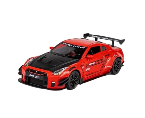 NNYIMJ for 1/24 GTR Japanischer Sportwagen Simulation Automodell Legierung Spielzeug Automodell Druckgussauto Legierung Automodell Sammlung Ornamente Sound Und Licht Spielzeug(Red) von NNYIMJ