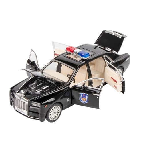 NNYIMJ for 1/24 Phantom Polizeiauto Modellauto Zinklegierung Spielzeugauto Mit Ton Und Licht Geeignet for Kindergeschenke(Black) von NNYIMJ