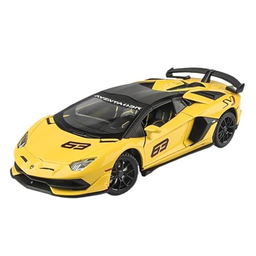 NNYIMJ for 1/24 SVJ63 Roadster Legierung Druckguss Auto Modell Multi-Funktion Interaktives Spielzeug Auto(Yellow) von NNYIMJ