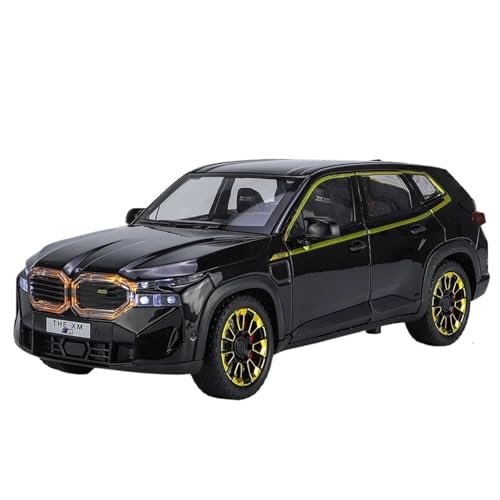 NNYIMJ for 1/24 XM Legierung Auto Modell Ornamente SUV Off-Road Fahrzeug Pull Back Sound Und Licht Metall Spielzeug Auto(Black) von NNYIMJ