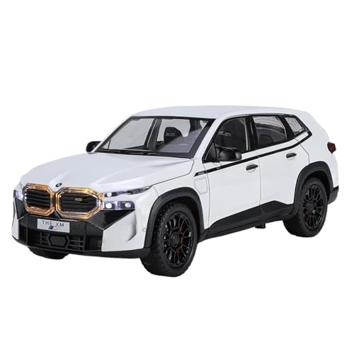 NNYIMJ for 1/24 XM Legierung Auto Modell Ornamente SUV Off-Road Fahrzeug Pull Back Sound Und Licht Metall Spielzeug Auto(White) von NNYIMJ