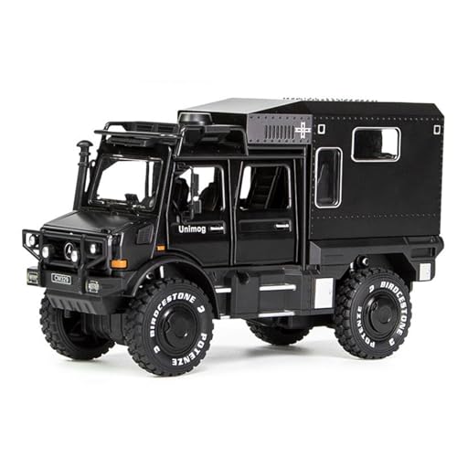 NNYIMJ for 1/28 for Unimog Caravan Spielzeug Simulation Legierung Auto Modell Sammlung Ornamente(Black) von NNYIMJ