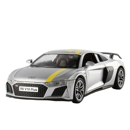 NNYIMJ for 1/32 DI R8 Sportwagen-Automodell-Spielzeugauto Mit Sound-Light-Zinklegierungskörper(Silver) von NNYIMJ