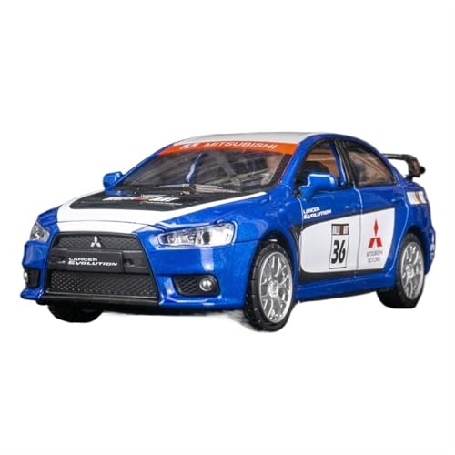 NNYIMJ for 1/32 Lancer Wing Hao Lu Shen EVO Legierung Sport Auto Auto Modell Sound Und Licht Pull Back Spielzeug(Blue) von NNYIMJ