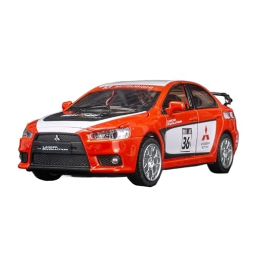 NNYIMJ for 1/32 Lancer Wing Hao Lu Shen EVO Legierung Sport Auto Auto Modell Sound Und Licht Pull Back Spielzeug(Red) von NNYIMJ