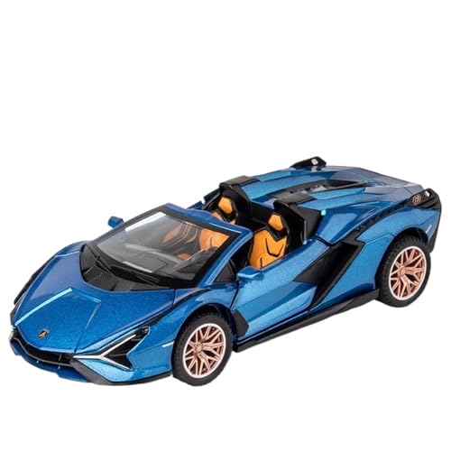 NNYIMJ for 1/32 Lightning Cabrio Sportwagen Modellauto Spielzeugauto Mit Sound Und Leichter Karosserie Aus Zinklegierung(Blue) von NNYIMJ