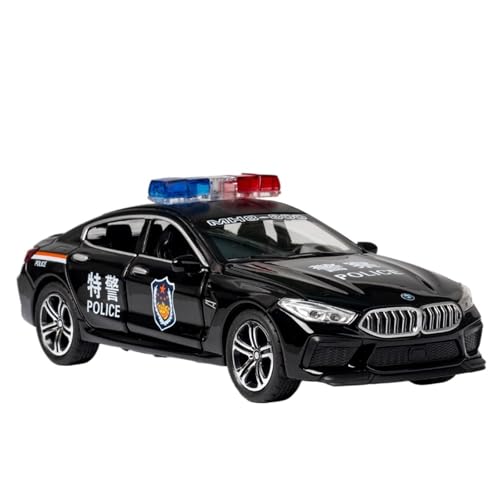 NNYIMJ for 1/32 M8 Polizeiauto Spielzeugautomodell Druckgussauto Legierung Automodellsammlung Ornament Sound Und Licht Spielzeug(Black) von NNYIMJ