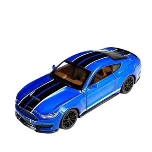 NNYIMJ for 1/32 Mustang GT350 Legierung Auto Modell Simulation Sound Und Licht Pull Back Spielzeug Auto(Blue) von NNYIMJ