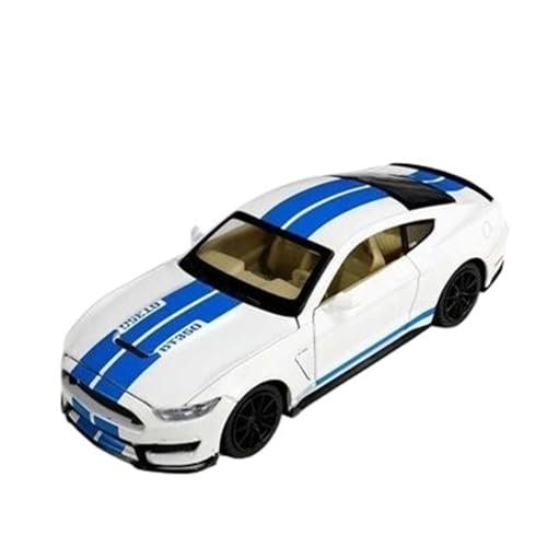 NNYIMJ for 1/32 Mustang GT350 Legierung Auto Modell Simulation Sound Und Licht Pull Back Spielzeug Auto(White) von NNYIMJ