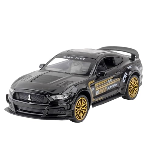 NNYIMJ for 1/32 Mustang GT500 Sportwagen Automodell Spielzeugauto Mit Sound Und Leichter Karosserie Aus Zinklegierung(Black) von NNYIMJ