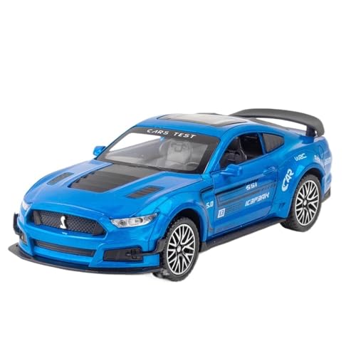 NNYIMJ for 1/32 Mustang GT500 Sportwagen Automodell Spielzeugauto Mit Sound Und Leichter Karosserie Aus Zinklegierung(Blue) von NNYIMJ