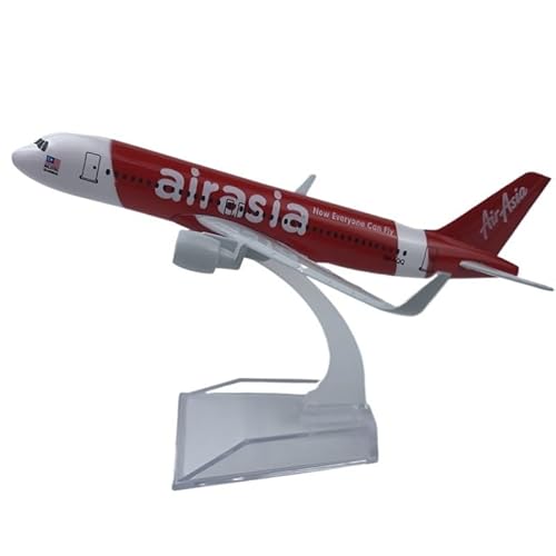 NNYIMJ for 1/400 16 cm Airbus Asia 320AirAsia Flugzeugmodell Druckguss-Flugzeug-Verkehrsflugzeugmodell. Geeignet for Sammlung Und Dekoration von NNYIMJ