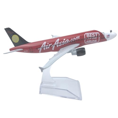 NNYIMJ for 1/400 16 cm Malaysia AirAsia A320 Druckguss-Flugzeugmodell Mit Fahrwerk Geeignet for Die Erwachsenensammlung Büro-Desktop-Dekoration von NNYIMJ