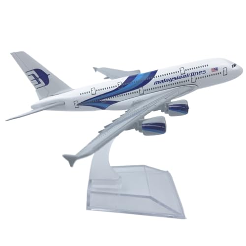 NNYIMJ for 1/400 16 cm Malaysia Airlines 380 Flugzeugmodell Druckgussflugzeug Abnehmbares Fahrwerk Luftfahrtgeschenke von NNYIMJ