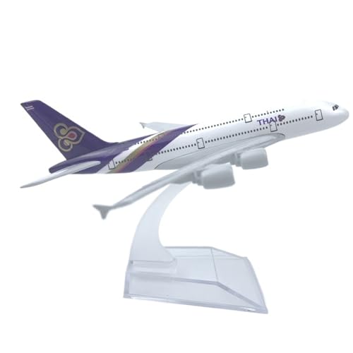 NNYIMJ for 1/400 16CM Thai Airways A380 Flugzeugmodell Druckgussflugzeug for Weltraumbegeisterte Geeignet for Sammeln Und Dekorieren von NNYIMJ