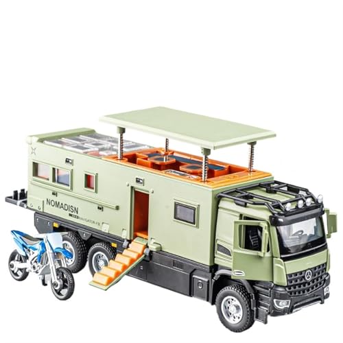 NNYIMJ for 1/43 Actros RV 6X6 Geländewagen Camping Legierung Automodell Ornamente Limousine Automodell Druckgussform Zinklegierung Spielzeugauto(Green) von NNYIMJ