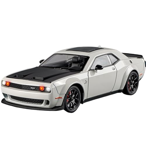 NNYIMJ for 1:24 STR Hellcat Amerikanischen Muscle Car Legierung Auto Modell Druckguss Modell Sound Und Licht Spielzeug Auto Exquisite Sammlung Ornamente(White) von NNYIMJ