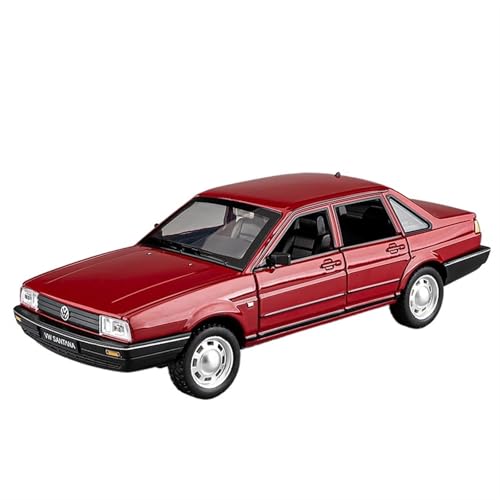 NNYIMJ for 1:24 Santana Schwarzes Oldtimermodell Sound- Und Lichtspielzeugauto Druckgussmodell Legierungsspielzeugauto Simulation Legierungsautomodell Sammlung Ornamente(Red) von NNYIMJ