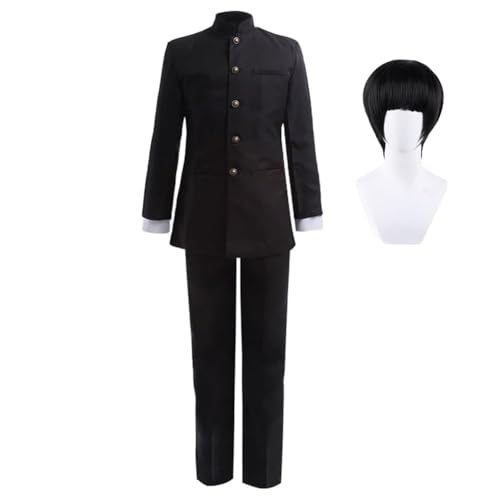 NOAFUNZO Mob Psycho 100 Cosplay-Kostüm, Kageyama, Shigeo, Schuluniform, Anzug mit Perücke, Halloween-Party, Derss Up Outfits (①Anzug + Perücke, M) von NOAFUNZO