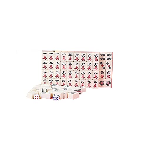NOALED Chinesisches nummeriertes Spielstein-Set, Majiang Super-Mini-Reiseset, komplette Majong-Spielsets für Reisen, Partys, Familienspielsteine (Pink 24 mm) von NOALED