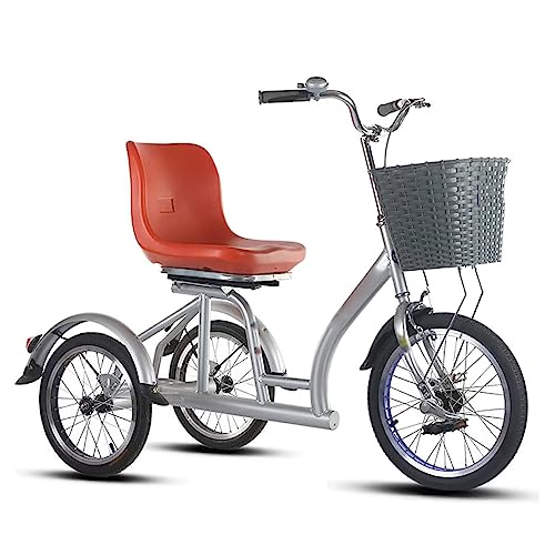 NOALED Dreirad für Erwachsene und ältere Menschen, Outdoor-Pedal-Cruiser-Fahrräder mit beweglichem Sitz, 3-rädrige große Trikes mit Feststellbremshebel, Einkaufs-/Reisedreiräder von NOALED