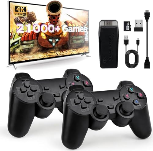 Retro Konsole Spielkonsole Retrolink Game Stick, 21500+ Spiele mit 2 Gamepads HDMI Plug & Play Retro Konsole für TV, Spiele Geschenk für Jungen und Erwachsene (Sonderausgabe) von NOBES