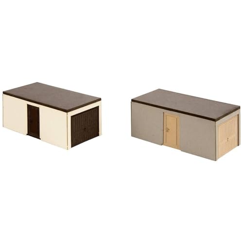 NOCH Fertig-Garagen, Modellbau Laser-Cut Set, 2 Stück mit 3,8 x 2 cm für die Spurweite N, ideal für Dioramen und Miniaturen NOCH Fertig-Garagen, Modellbau Laser-Cut Set, 2 Stück mit 3,8 x 2 cm für die Spurweite N, ideal für Dioramen und Miniaturen von NOCH