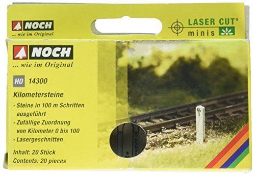NOCH Kilometersteine, 20 Stück in 100m-Schritten, realistische Details für Modellbahn H0, Laser-Cut Bausätze NOCH Kilometersteine, 20 Stück in 100m-Schritten, realistische Details für Modellbahn H0, Laser-Cut Bausätze von NOCH
