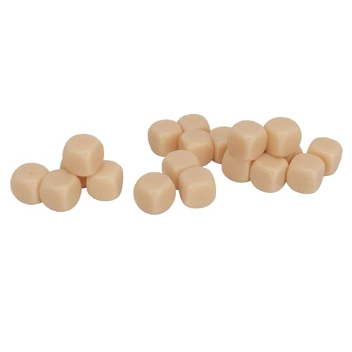 NOENNULL 20pcs Leere Plastikwürfel 16mm Abgerundeter Eckbildungsspielzeug Brettspiel Party Würfel, Ideal für Aktivitäten Im Klassenzimmer und Familienspaß (Beige) von NOENNULL