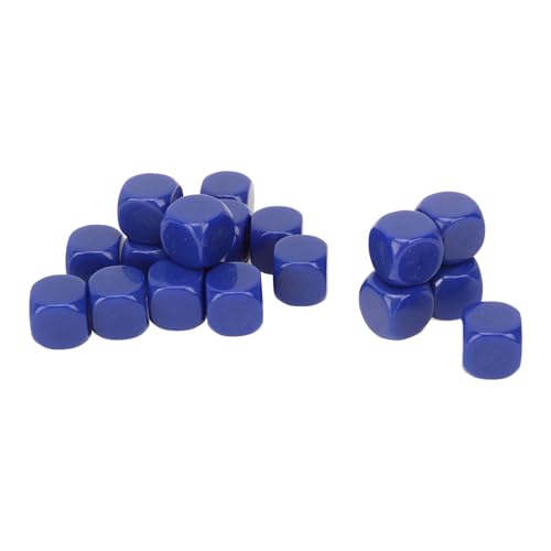 20pcs Leere Plastikwürfel 16mm Abgerundeter Eckbildungsspielzeug Brettspiel Party Würfel, Ideal für Aktivitäten Im Klassenzimmer und Familienspaß (Blau) von NOENNULL