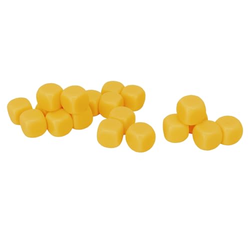 20pcs Leere Plastikwürfel 16mm Abgerundeter Eckbildungsspielzeug Brettspiel Party Würfel, Ideal für Aktivitäten Im Klassenzimmer und Familienspaß (Gelb) von NOENNULL